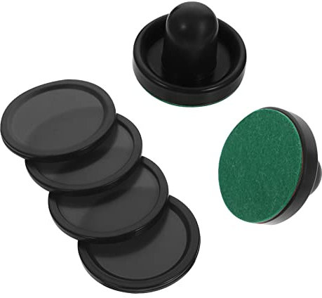Amosfun Air Hockey Ersatzset Schwarze Schieber Pucks Mit Filz Für Tischhockey Spieltisch Spieler Zubehör