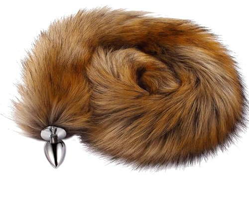 Schwanz Analplug für Frauen mit Schweif Edelstahl Anal Tail Plug SM Butt Plug BDSM Cosplay Tailplug Erotische Furry Anal Plug Schwanz Sexspielzeug für Männer Paare Anfänger