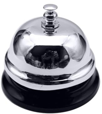 yuwqqoajv Robuste und langlebige Metall Tischglocke für Küche und Restaurant, Eisen Restaurant Serviceglocke, Küchen Empfangsglocke, Silber