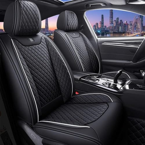 SSCOR Full Set Auto Sitzbezüge Für Au-di A3 2010-2020,Verschleißfest Wasserdichter Leder-Autositzbezug,Benutzerdefinierte Luxus Sitzschoner,B/Black
