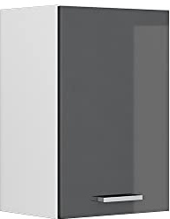 Vicco Hängeschrank R-Line, Anthrazit Hochglanz, 40 cm | mit offenen Regalen, zur Aufbewahrung von Haushalts- und Hobbyutensilien