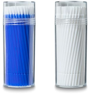 Furein Smile Lot de 200 pinceaux applicateurs dentaires jetables pour fluorure - Brosse de blanchiment cohésive - Bleu et blanc
