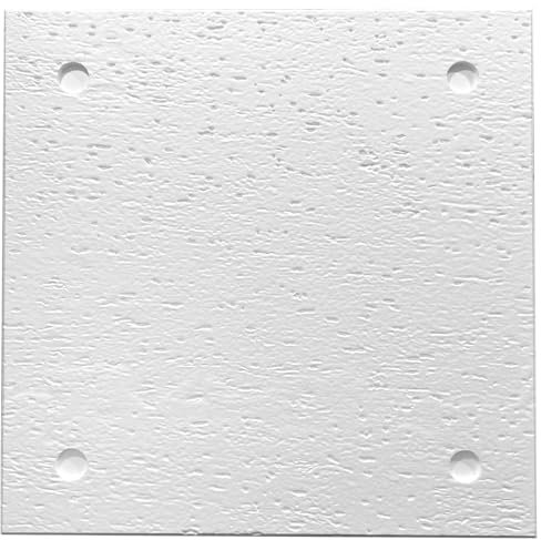 DECCART | Panneau mural décoratif 3D 60x60 - Panneau acoustique mural, Papier peint 3D, Plaque murale décorative - Panneaux muraux 3D pour décoration intérieure | Béton blanc - 3 pièce - 1,08m2