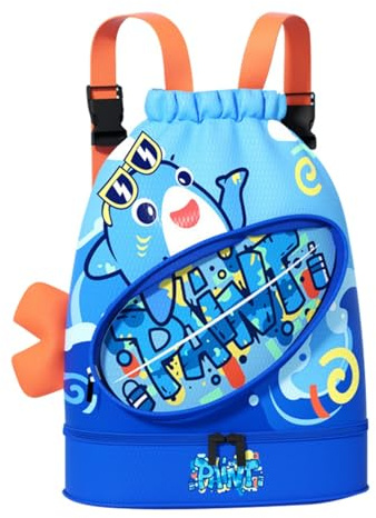 Generisch Bolsa de piscina infantil, bolsa de natación para niños, mochila de playa para niños, mochila de natación con cordón para niños, bolsa de natación para niños con compartimento para zapatos