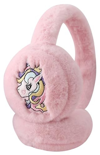 IHCEMIH Ear Muffs Women Girls Earmuffs Fluffy Plush Adjustable Unicorn Earmuff Winter Accessories Soft Ear Warmers Running Skiing Ears Covers Protectors from Wind Cold Outdoor Gift for Childrens Pink