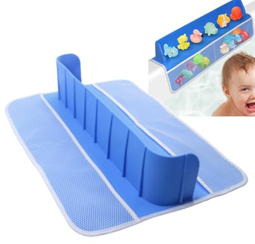 Barriera a spruzzo della vasca impermeabile - protezione splash in silicone flessibile, organizzatore per bagno per bambini | Porta giocattolo da bagno, scaffale per il bagno per bambini, vassoio per