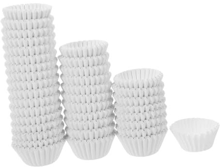 Alipis Capacillos Para Cupcakes Blancos 5 Cm Base y 2 Cm Alto Papel Para Muffins Resistentes Al Grasa Moldes Para Repostería Uso Fiestas y Horneado Pack De 1000 Unidades