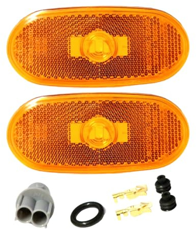 Easy Link 2x Seitenmarkierungsleuchten 12V mit Glühbirne Orange Kompatibel mit Mercedes Sprinter 906 W906 VW Crafter E-Prüf 9068201456 0038202956 2E0945061C