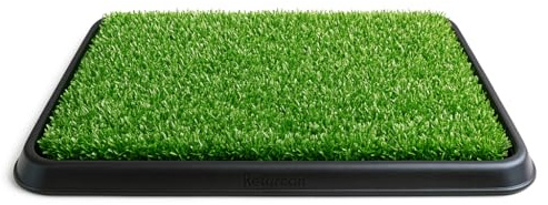 Hundegrasunterlage mit Tablett - Indoor Hundetöpfchen Trainingstoilette mit Kunstrasen-Patch für Welpen & kleine Hunde - Waschbare Welpentoilette mit Nachfüllpads erhältlich (Hundegras mit Tablett)