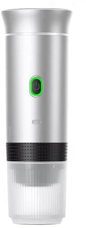 AMAZTECH Cafetera Portátil Espresso 3 en 1 – Compatible con Cápsulas Universal NS DG y Café Molido, Pantalla LCD, Recargable Inalámbrica, Compacta para Viajes, Camping y Hogar (Plata)