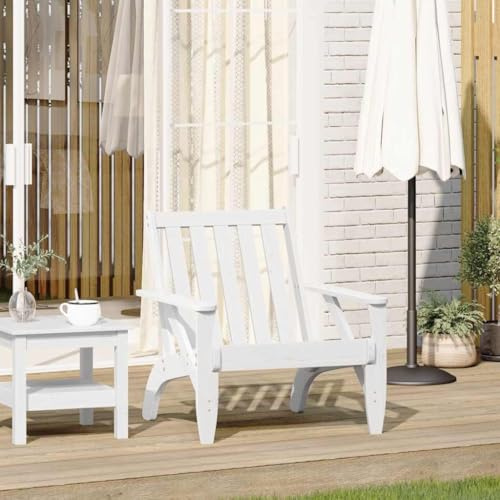 MOBCANT Adirondack-Gartenstuhl, Terrassenstühle Gartenmöbel Balkonmöbel Relaxstühle Geeignet für Rasen Terrasse Balkon Patio Weiß 75x77x77 cm Massivholz Kiefer