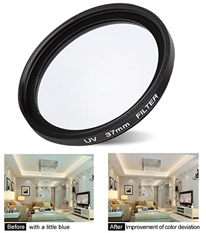 KIMISS Filtro de Lentes Protectores UV 37 Mm para Cámara Deportiva de Acción Yi II II 4K: Reduzca la Claridad de Resplandor y Mejora del Color