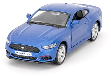 RMZ City Ford Mustang Car Model, 1/36 Scale Casting Zinc Alloy Toy Car for Kids, Pull Back Vehicles for Toddlers Kids Boys Girls Gift (Blue)