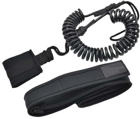 Derwrtup Laisse de sécurité pour Planche de Surf - Pliable - avec système de Blocage Rapide - pour Kayak, Rafting, pêche, canoë