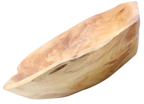 Gatuida Rustic Wood Fruit Bowl Large Carved Wooden Serving Tray Natural Decorative Salad Dish for Home Kitchen Living Snacks