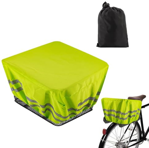 Manolyee Bike Basket Rain Cover - Waterproof Rain Cover,Cycling Accessories with Reflective Strip for Motorcycle Electric Scooter Trunk Bag Front Rear Baskets Long-Distance Leisure Rides