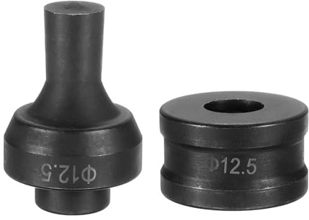 QUARKZMAN Emporte-Pièce Hydraulique 12.5mm Trou Ronde Acier 40Cr Kit De Poinçonnage Électrique Pour CH-60 Machine À Poinçonner Électrique, Noir