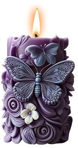 Moldes de Silicona para Velas de Mariposa, Molde Velas Silicona Cilindro, Molde de Silicona 3D para Hacer Velas, Jabón, Velas, Aromaterapia, Manualidades (A)