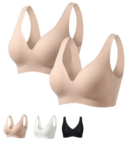 Appdo Komfortella Haltungskorrektur BH, Bügelloser Komfort-BH für Damen, Atmungsaktiv & Hautfreundlich, Nahtlos & Unsichtbar unter Kleidung (DE/NL/SE/PL, Alphanumerisch, XXL, Regular, Regular, Farbe)