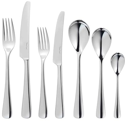 Robert Welch Malvern Bright: 42 Piece Cutlery Set for 6 Place Settings | Premium 18/10 Stainless Steel Mirror Finish. Dishwasher Safe. Gift Boxed.