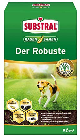 Substral Rasensamen Der Robuste, Sport- und Spielrasen, Einzigartige Strapazierrasen-Mischung, 1 kg für 50 m²