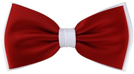 TigerTie - vorgebundene doppelfarbige Satin Fliege in uni einfarbig + Geschenkbox