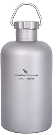 Boundless Voyage Titanflasche mit Titandeckel Outdoor Camping Radfahren Wandern Sport Picknick Drinkware 400ml