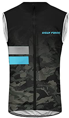 UGLY FROG Rennrad Atmungsaktiv Fahrradweste Radweste Laufweste Reflektierende Weste Sommer/Frühling Ärmellos Sport Mantel Jacke für Laufen Fahrrad Sport DEHerMJV01