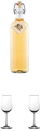 Prinz Alter Apfel 1,0 Liter Österreich + Nosing Gläser Kelchglas Bugatti mit Eichstrich 2cl und 4cl 1 Stück + Nosing Gläser Kelchglas Bugatti mit Eichstrich 2cl und 4cl 1 Stück