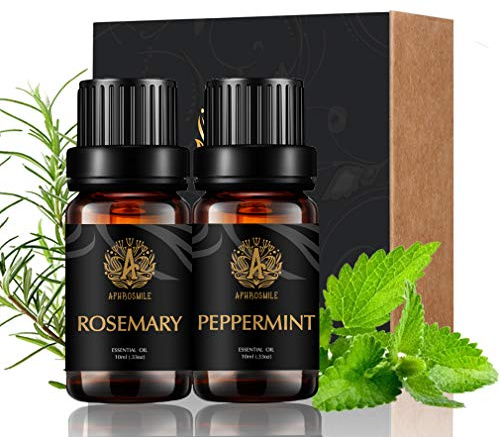Therapeutic-Grade Aromatherapy Essential Oils Set - Rosemary Peppermint Essential Oils Kit, 100% Pure Aromatherapy Scented Oils for Diffuser, Massage, Humidifier 2x10ml