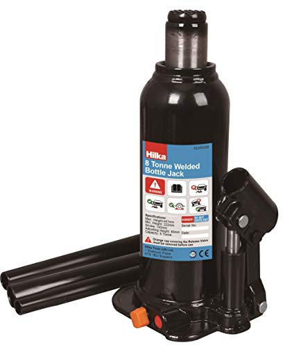 Hilka 82250208 8 Tonne 222-447mm Welded Bottle Jack, Black