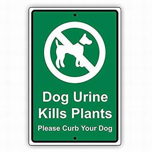 SmartCows Cartel de seguridad de 8 x 12 pulgadas – Señal de peligro de orina de perro mata plantas por favor frenar a tu perro – Advertencia al aire libre decoración de calle