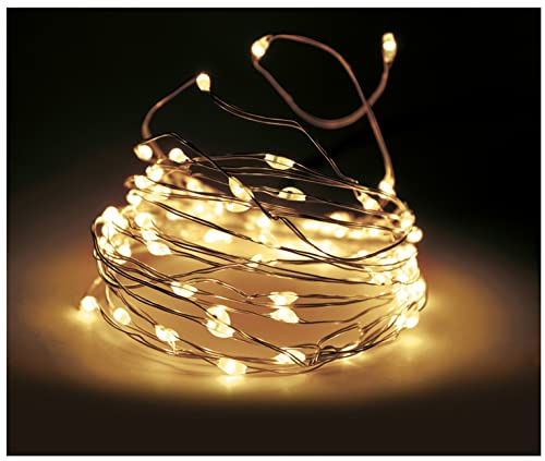 Spetebo LED Draht Lichterkette mit Fernbedienung - 100 LED auf 1190 cm - Leuchtdraht mit 8 Funktionen Dimmer und Timer - Weihnachtsbaum Lichter Deko für Innen und Außen