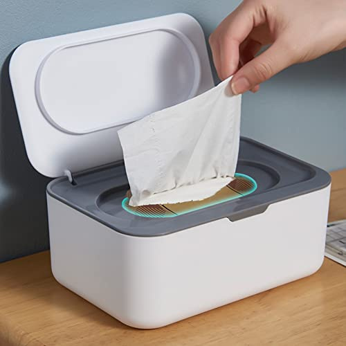 Feuchttücher Box, Feuchttücher Box Baby Feuchttücherbox Mit Dichtungsgummi Versiegeltes Design Staubdicht Effizienter Schützen Feuchtes Toilettenpapier, Für Zuhause Und Büro (grau)