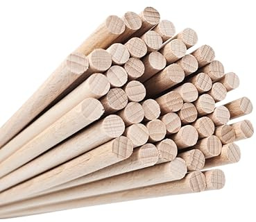 JOWE 50 Stk Rundstab aus Buche 5 mm, Länge 100 cm - Glatte Holzstäbe - Made in Austria