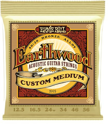 Ernie Ball Earthwood Custom Medium 80/20 Bronze Saiten für Akustikgitarre - Stärke 12.5-56