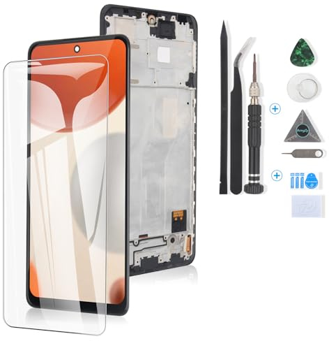 RongZy Pantalla para Xiaomi Redmi Note 10 Pro M2101K6G M2101K6R Pantalla Táctil LCD Kit de Pantalla de Repuesto Ensamblaje Digitalizador de Reemplazo con Herramientas(Negro con Marco)