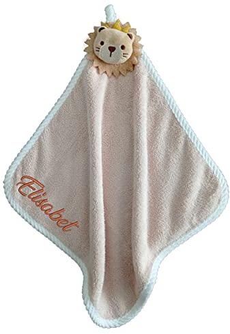 Handtuch mit Namen oder Wunschtext Bestickt,Kinder Handtuch,30x30cm,Mikrofaser Korallenvlies, Gesichtstücher mit Aufhängerschlaufe, Waschlappen für Kinder Küchen Badezimmer (Beige)