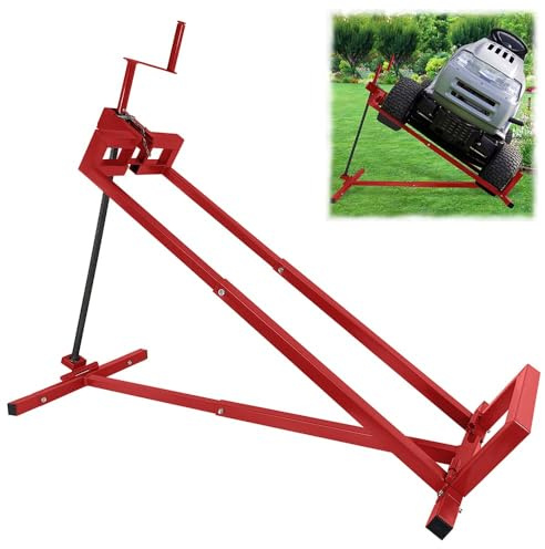 VA-Cerulean Hebevorrichtung,Rasenmäherheber,Wartungsheber,Wagenheber,Teleskop Version Lifter für Rasenmäher Aufsitzmäher Rasentraktor Gartentraktoren,Rot,Bärenlast 400KG