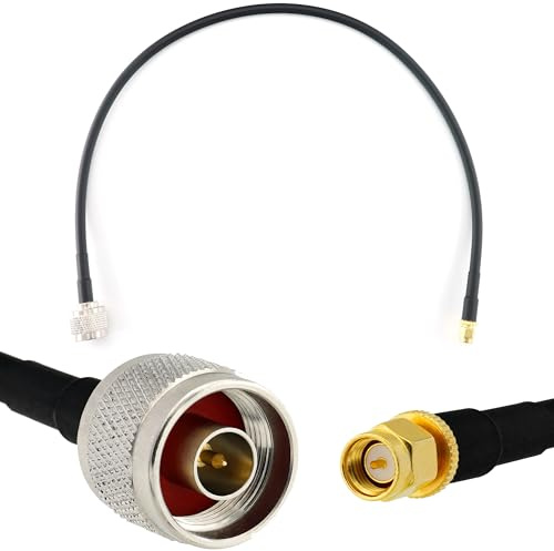 RANGEFUL N mâle vers SMA mâle 50cm Cable Coaxial — câble d'extension HF240 (LMR 240 équivalent) rallonge etanche — pour Routeur WIFI Radio Antenne LTE Amplificateur GSM 4G 5G 6G LTE Hotspot