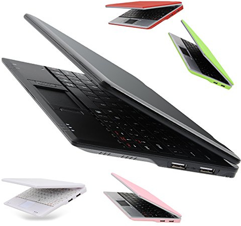 Goldengulf 7 Inch Portable Mini Computer Laptop PC Netbook for Kids Android 12 Quad Core 32GB WiFi Built in Camera YouTube Flash Player (Black)