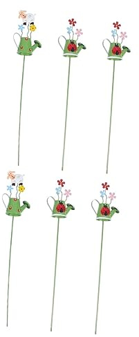 ERICAT 6 pcs jug flower arrangement cupcakes house accessories for home outdoor home decor metal garden picks cupcake topper flower pot Flower Stick Decor Garden Planter Decor shower head/1851
