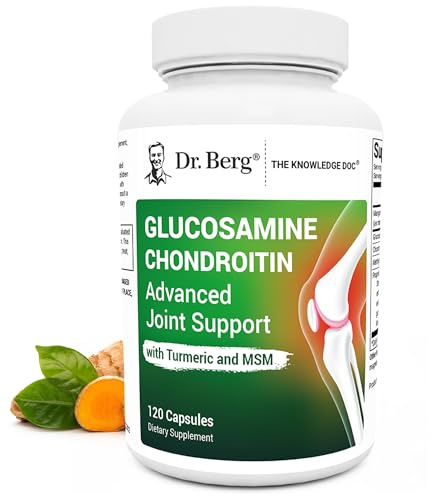 Dr. Berg Glucosamine Chondroitin MSM Turmeric & Boswellia - Advanced Joint Support Supplement with 1500 mg Glucosamine Sulfate - Includes 120 Capsules