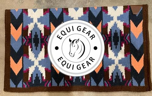EQUIGEAR Western Show Horse Satteldecke aus neuseeländischer Wolle, Western-Design, handgefertigte Satteldecke, Wollpolster, Sensor Flex (Anpassung möglich), WK04 (34x36)