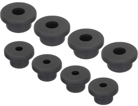 QUARKZMAN 8 Stück Kabeldurchführung Gummi AD 15mm/20mm,ID 6mm/10mm Durchgangstüllen, Gummitüllen Kabeltülle Dichtungsring Gummistopfen für Elektrischer Leiter Draht Kabelschutz, Schwarz