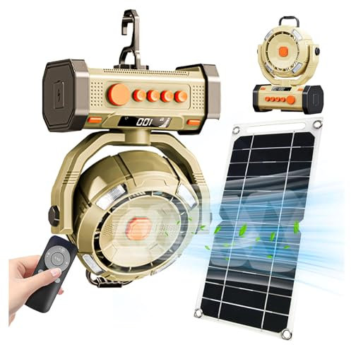 LFLIFENG Ventilador Bateria Recargable con Linterna LED Ventilador Bateria Recargable con Velocidad Continua Ventiladores para Tienda De Campaña,Coche,RV