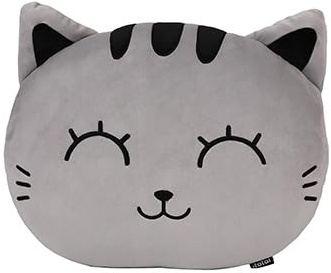 I-TOTAL® – Flaches Dekokissen, Geschenkidee für Kinder (Grey CAT)