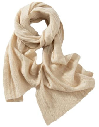 Herren Kaschmir-Schal, gestrickt, warm, lang, Kaschmir-Schal, beige, One size