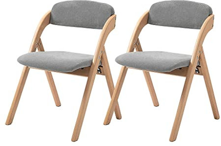 Stapelbare gepolsterte Holzstühle für Zuhause, Büro, Hochzeit, Party, 2 Stück