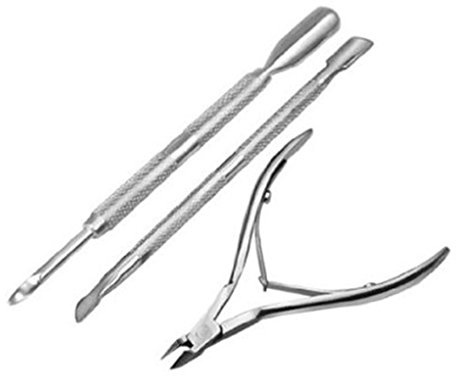 3-teiliges Edelstahl-Entferner-Schneider-Set, Maniküre, Pediküre, Pflege, Salon, Nagellack, Werkzeuge